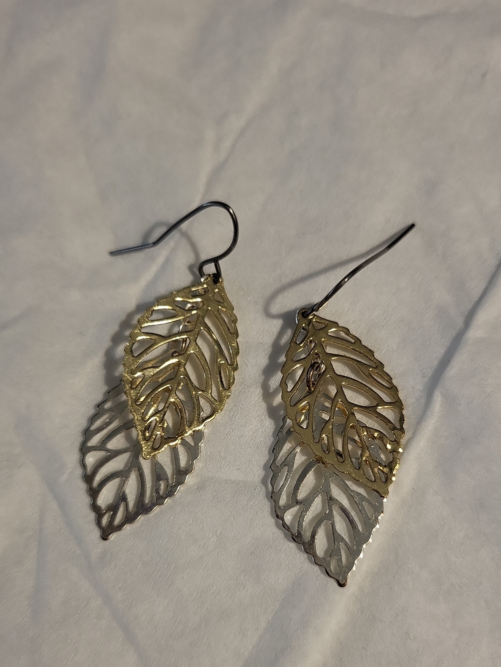 3 for $12 - Gold Leaf Dangle Earrings - Women Jewelry
